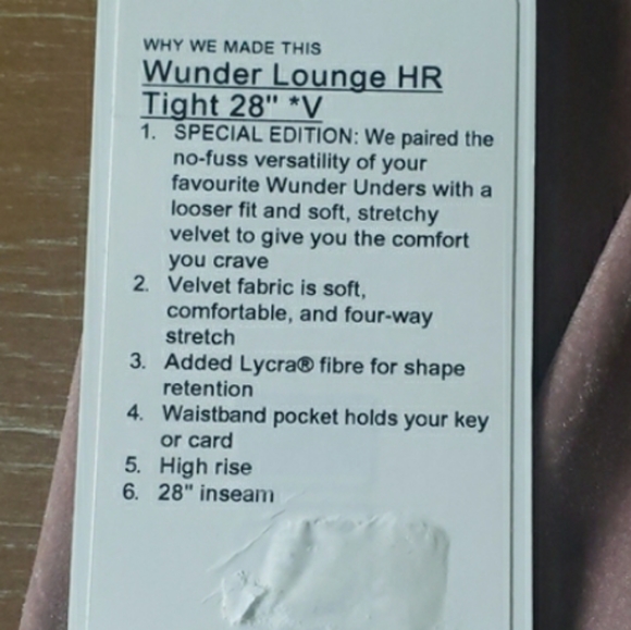 New Lululemon Legging Wunder  <<Special Edition>> - Picture 2 of 4